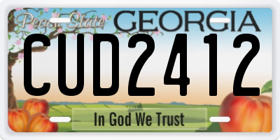 GA license plate CUD2412