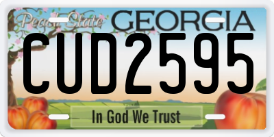 GA license plate CUD2595