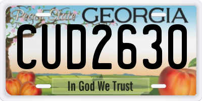 GA license plate CUD2630