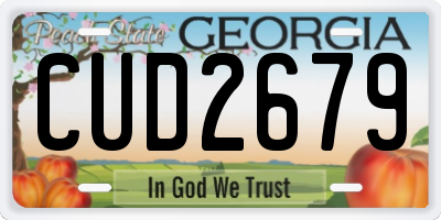 GA license plate CUD2679