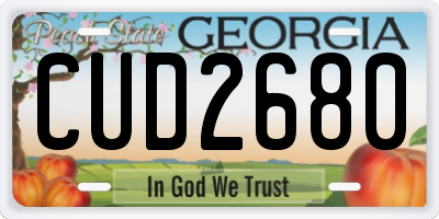 GA license plate CUD2680