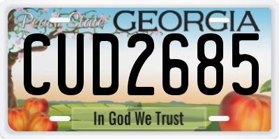 GA license plate CUD2685