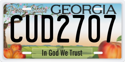 GA license plate CUD2707