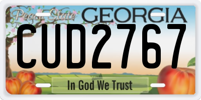 GA license plate CUD2767