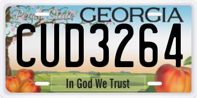 GA license plate CUD3264