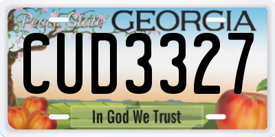 GA license plate CUD3327