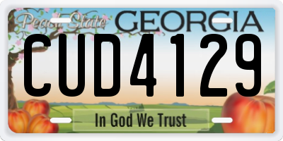 GA license plate CUD4129