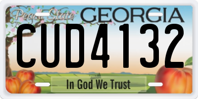 GA license plate CUD4132