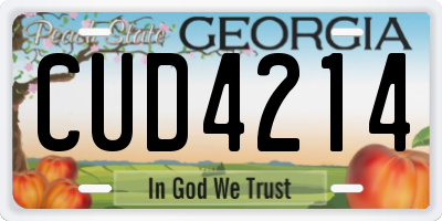 GA license plate CUD4214