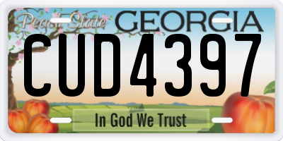 GA license plate CUD4397