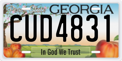 GA license plate CUD4831