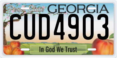 GA license plate CUD4903