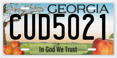 GA license plate CUD5021