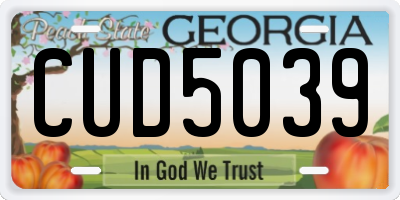 GA license plate CUD5039