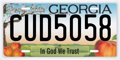 GA license plate CUD5058