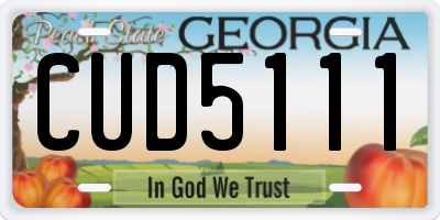 GA license plate CUD5111