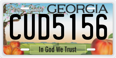 GA license plate CUD5156