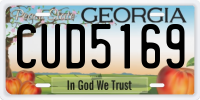 GA license plate CUD5169
