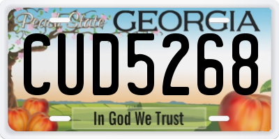 GA license plate CUD5268