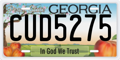 GA license plate CUD5275