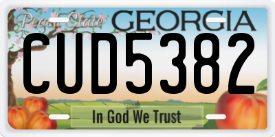 GA license plate CUD5382