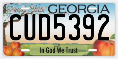 GA license plate CUD5392