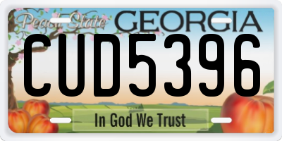 GA license plate CUD5396