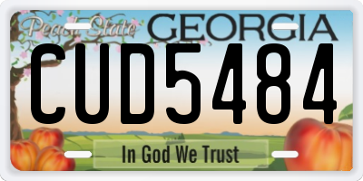 GA license plate CUD5484