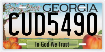 GA license plate CUD5490