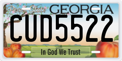GA license plate CUD5522