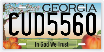 GA license plate CUD5560