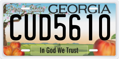GA license plate CUD5610