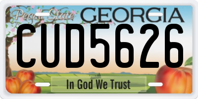 GA license plate CUD5626