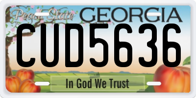 GA license plate CUD5636