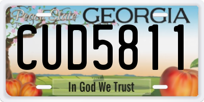 GA license plate CUD5811