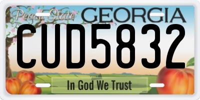 GA license plate CUD5832