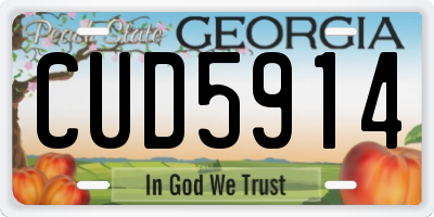 GA license plate CUD5914