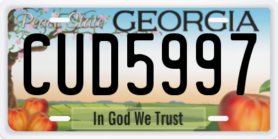 GA license plate CUD5997