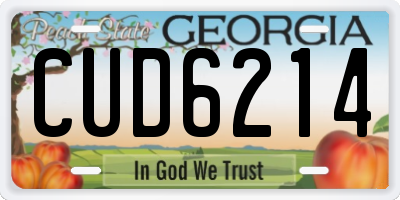 GA license plate CUD6214