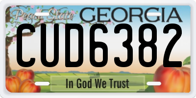 GA license plate CUD6382