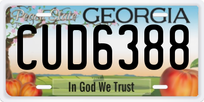 GA license plate CUD6388