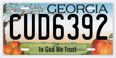 GA license plate CUD6392