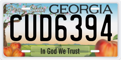 GA license plate CUD6394
