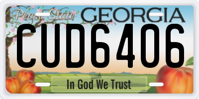 GA license plate CUD6406