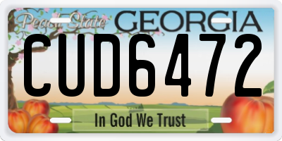 GA license plate CUD6472