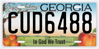 GA license plate CUD6488