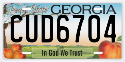 GA license plate CUD6704