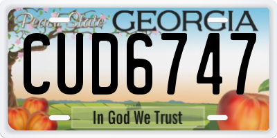 GA license plate CUD6747