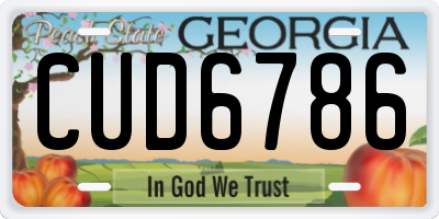GA license plate CUD6786