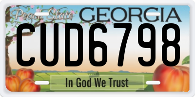 GA license plate CUD6798